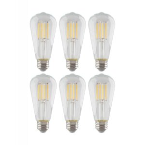 satco s8554 5.5 watt st19 led; clear; 2700k; 500 lumens; 120 volts 6-pack california compliant