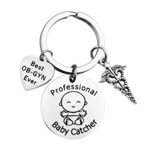 fotap ob-gyn gifts best ob-gyn ever keychain personalized obgyn gift doctor gift thank you gift for obgyn (baby catcher keychain)