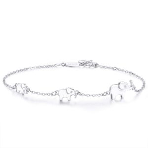 blinggem 3 elephants bracelet for women 3 generation 925 sterling silver bracelet for women mother daughter bracelets animal jewelry birthday mother's day gifts for women mom daughter sister family