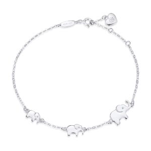 BlingGem 3 Elephants Bracelet for Women 3 Generation 925 Sterling Silver Bracelet for Women Mother Daughter Bracelets Animal Jewelry Birthday Mother's Day Gifts for Women Mom Daughter Sister Family