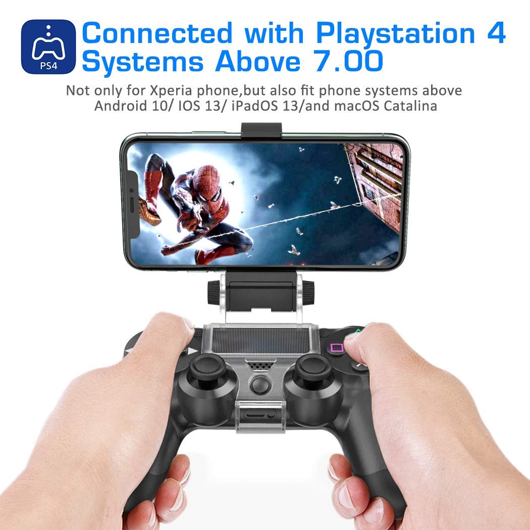 OIVO PS4 Controller Phone Mount Clip for Rmote Play, Mobile Gaming Clamp Bracket Phone Holder with Adjustable Stand Compatible with Dualshock 4 /PS4 Slim/PS4 Pro Controllers