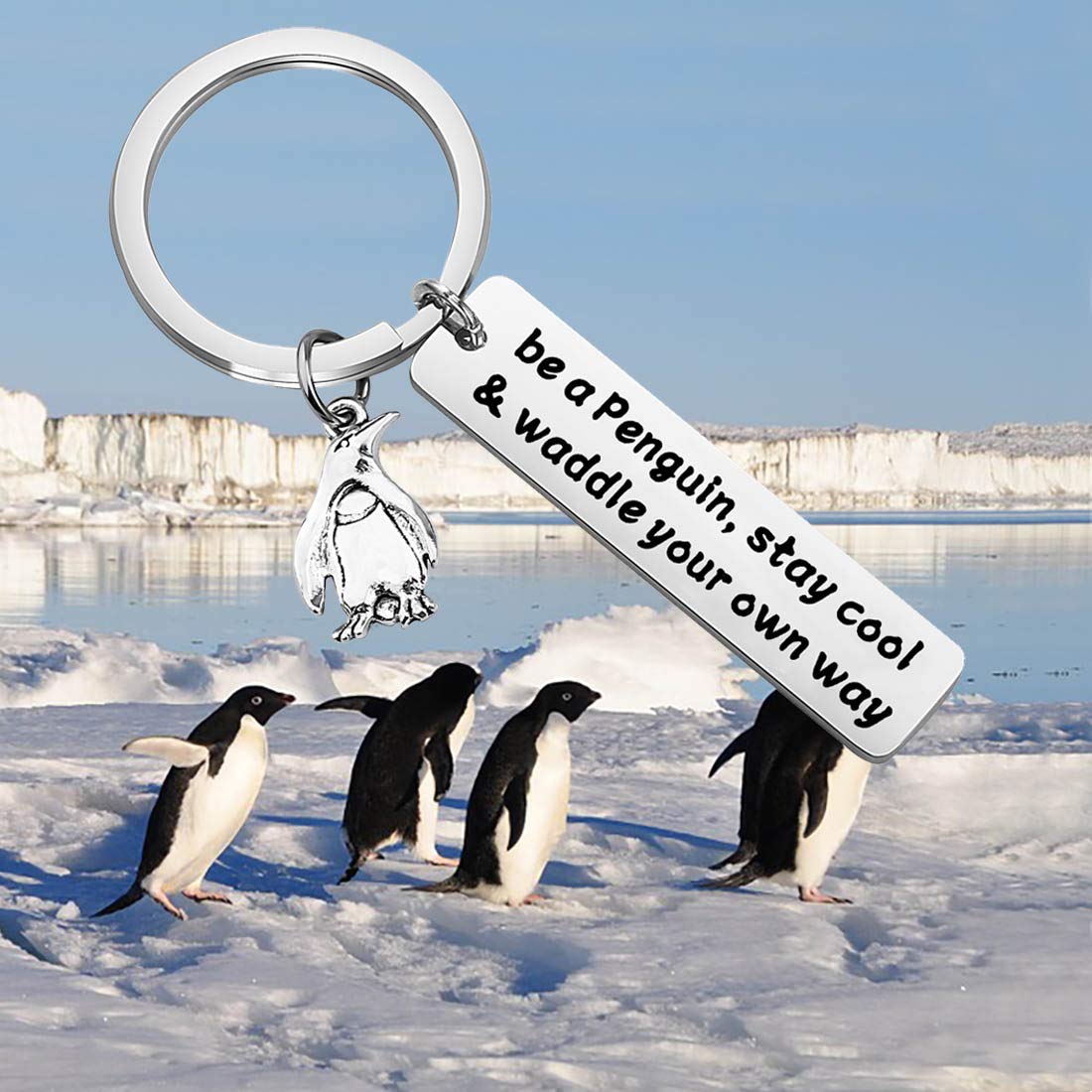 Gzrlyf Penguin Keychain Inspirational Penguin Gifts for Penguin Lovers Be a Penguin Stay Cool and Waddle Your Own Way (be a Penguin)