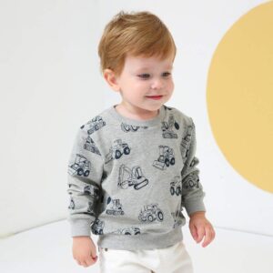 Little Hand Toddler Boys Cotton Long Sleeve Truck Sweatshirts Active Cartoon Tops 2 3 T