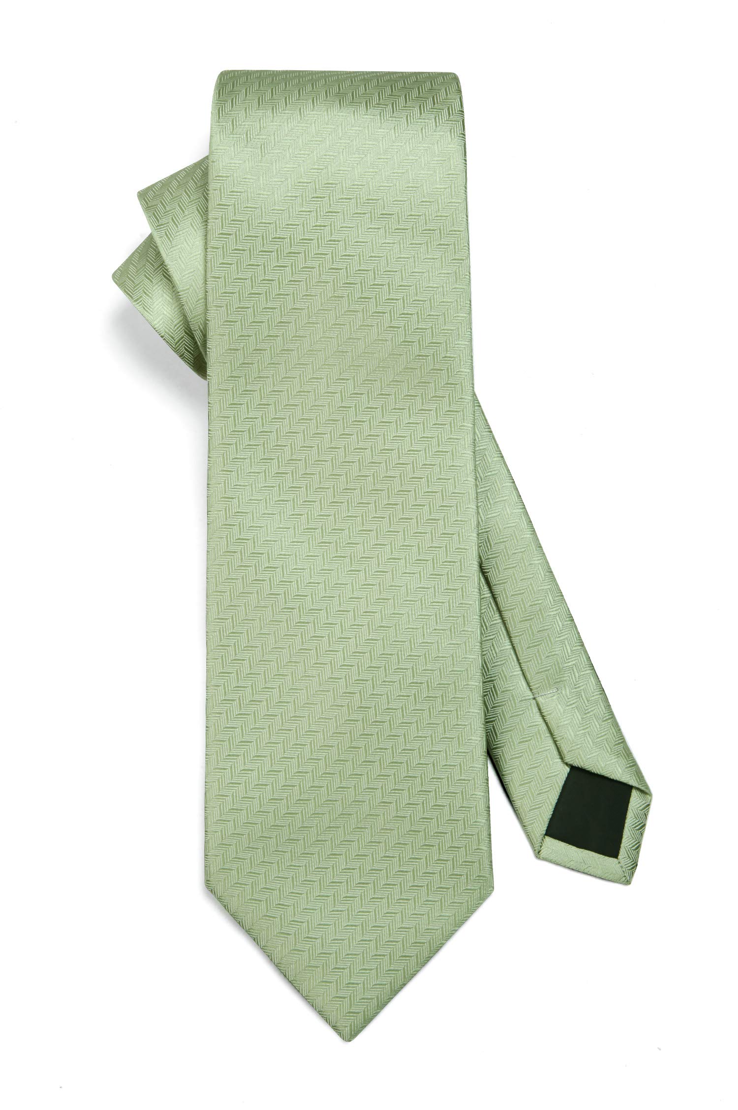 HISDERN Sage Green Ties for Men Wedding Light Green Tie and Pocket Square Set Mens Mint Green Silk Neckties Handkerchief Formal Business Necktie