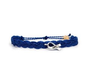 colon cancer awareness bracelet | in support of loved ones battling cancer | fund raising | gift for her | gift for him | braided.