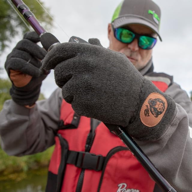 Fish Monkey FM33-CH-XL Task Fleece Fishing Glove XL, Black