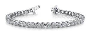 houston diamond district 3 carat classic diamond tennis bracelet 3 prong 14k white gold luxury collection (h/i color vs1/vs2 clarity)