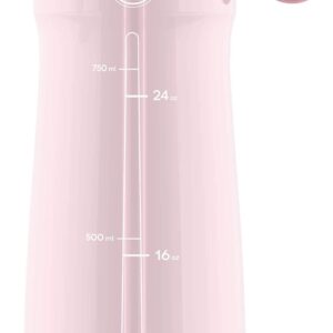 Pogo BPA-Free Tritan Plastic Water Bottle with Soft Straw, 32 Oz, Pink Satin