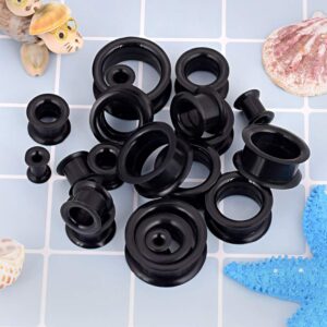 Longbeauty 20pcs Tunnels Kit 2g-1" Silicone Ear Skin Gauges Plugs Ear Expander Stretching Set