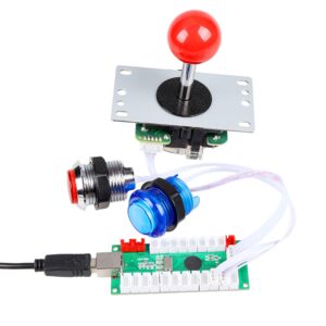 Avisiri Arcade Buttons 2 Player LED Arcade Joystick Kit for Arcade PC Game Controllers Mame Raspberry Pi Retro Controller Mixed Colors Kit