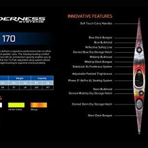 Wilderness Systems Tempest 170 | Sit Inside Touring Kayak | Adjustable Skeg - Phase 3 Air Pro Seating | 17' | Eclipse