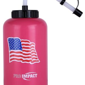 Pro Impact Squeezable Water Bottle Bendable Long Straw - LDPE BPA Free Plastic - Hydration for Baseball Hockey Gym MMA Yoga Boxing Cycling Softball Football Lacrosse (35.5 Oz.)