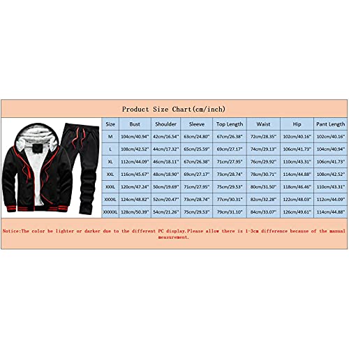 WOCACHI Mens Gradient Patchwork Tracksuit, Hooded Sweatshirt Drawstring Sweatpants Sets Zipper Sports Suit 2022 Fall Winter Warm Slim Fit Outdoor Under 20 Dollars Solid Color 2PCS Sets