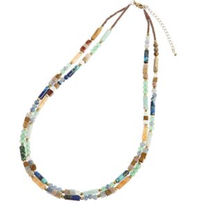 Boho Semi Precious Stone Beaded Mixed Layered Choker Necklace for Women