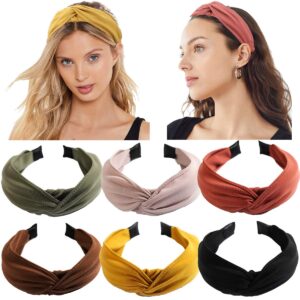 cellelection 6pcs top knot headband for women wide knotted headbands twist turban headwrap elastic hair band fashion hair accessories for women girls children