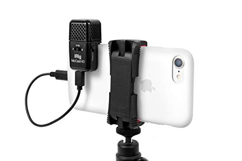 IK Multimedia iRig Mic Cast HD compact dual-capsule vocal condenser microphone with front, rear, bi-directional recording ad 24-bit, 96 kHz sound, for iPhone, iPad, Android and all popular apps