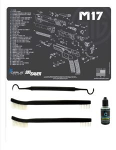 sig m17 5 pc edog cerus gear schematic (exploded view) heavy duty pistol cleaning 12x17 padded gun-work surface protector mat solvent & oil resistant & 3 pc cleaning essentials & clenzoil