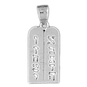 jewels obsession ten commandments pendant | sterling silver 925 ten commandments pendant - 25 mm