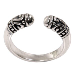 novica artisan handmade .925 sterling silver wrap ring from indonesia 'twin buds'