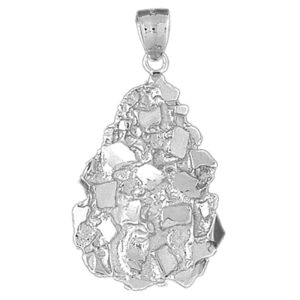 Jewels Obsession Nugget Pendant | Sterling Silver 925 Nugget Pendant - 45 mm