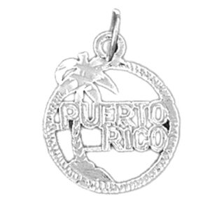 Jewels Obsession Puerto Rico Pendant | Sterling Silver 925 Puerto Rico Pendant - 20 mm