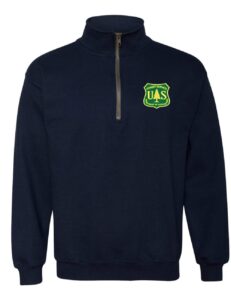 allntrends adult zip collar sweatshirt forest service embroidered usda top (2xl, navy blue)