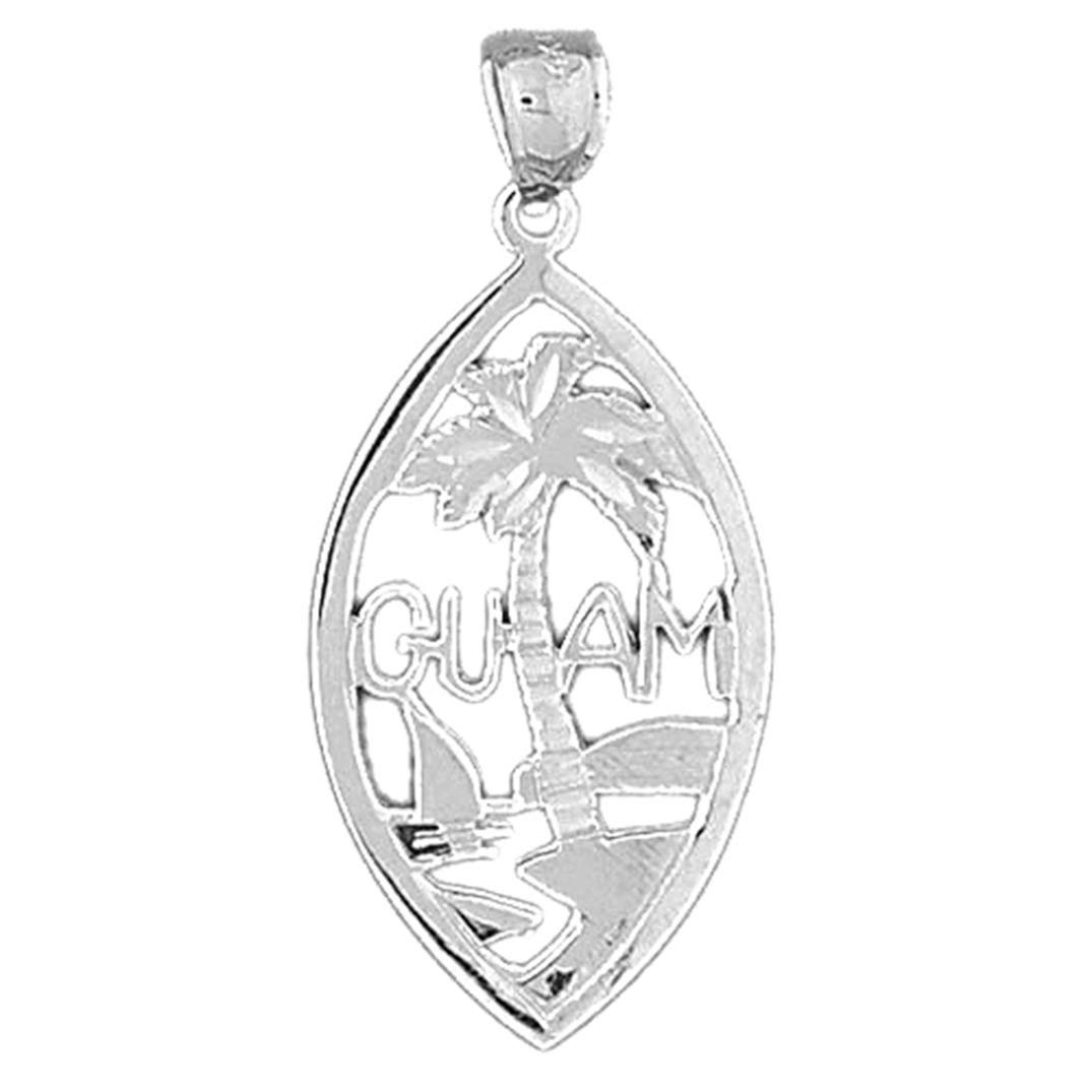 Jewels Obsession Guam Pendant | Sterling Silver 925 Guam Pendant - 39 mm