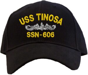 spiffy custom gifts uss tinosa ssn-606 baseball cap black embroidered