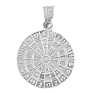 jewels obsession dart board pendant | sterling silver 925 dart board pendant - 23 mm