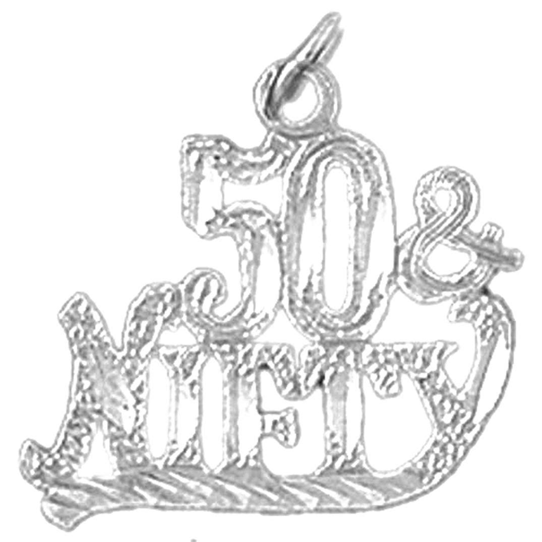 Jewels Obsession 50 & Nifty, Fifty & Nifty Pendant | Sterling Silver 925 50 & Nifty, Fifty & Nifty Pendant - 19 mm