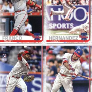 2019 Topps Master (Series 1 & 2, Update) Baseball Philadelphia Phillies Team Set of 30 Cards: J.P. Crawford(#15), Nick Pivetta(#45), Seranthony Dominguez(#127), Jake Arrieta(#144), Aaron Nola(#163), Citizens Bank Park(#187), Odubel Herrera(#224), Justin B