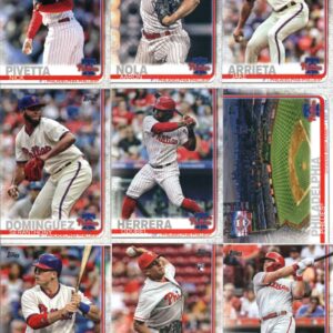 2019 Topps Master (Series 1 & 2, Update) Baseball Philadelphia Phillies Team Set of 30 Cards: J.P. Crawford(#15), Nick Pivetta(#45), Seranthony Dominguez(#127), Jake Arrieta(#144), Aaron Nola(#163), Citizens Bank Park(#187), Odubel Herrera(#224), Justin B