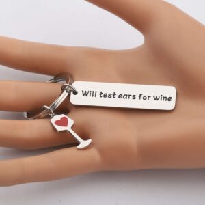 CHOORO Funny Audiology Audiologist Gift Will Test Ears For Wine Keychain Sound Wave Art Audiology Gift (Will Test Ears K)