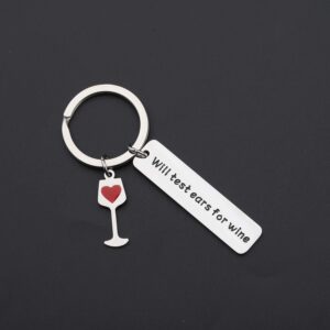 CHOORO Funny Audiology Audiologist Gift Will Test Ears For Wine Keychain Sound Wave Art Audiology Gift (Will Test Ears K)