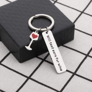 CHOORO Funny Audiology Audiologist Gift Will Test Ears For Wine Keychain Sound Wave Art Audiology Gift (Will Test Ears K)