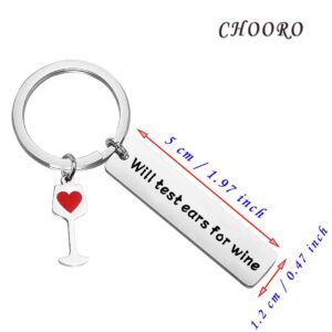 CHOORO Funny Audiology Audiologist Gift Will Test Ears For Wine Keychain Sound Wave Art Audiology Gift (Will Test Ears K)