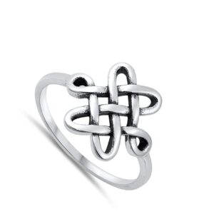 Unique Interlocking Celtic Cross Ring New .925 Sterling Silver Band Size 6