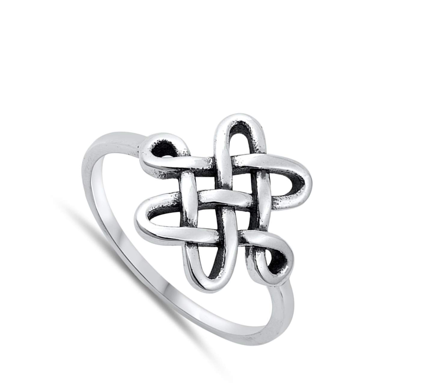 Unique Interlocking Celtic Cross Ring New .925 Sterling Silver Band Size 6