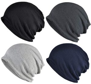 ellewin slouchy beanie hip-hop hats cap for men women soft lightweight running adult beanie hats