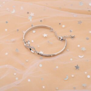 CHOORO Wedding Gift Junior Bridesmaid Bracelet Wedding Party Gifts for Junior Bridesmaids Maid of Honot Bracelet (S)