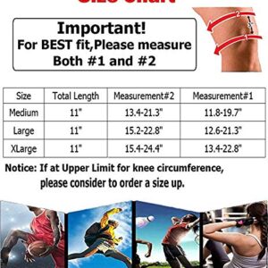 FOKULUNDA Knee Support Belt Sleeves Brace Sports Fitness Knee Pads with Side Stabilizers for Women Men Workout Running Joint Pain Relief Injury Recovery (Black, Medium)