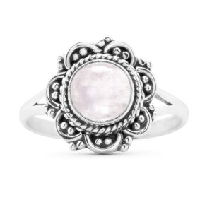 koral jewelry round moonstone ethnic ring 925 sterling silver vintage tribal gipsy boho look (7)