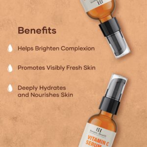 Botanic Hearth Vitamin C Serum for Face - Skin Care Formula with Vitamin E - Anti Aging Facial and Neck Serum, Reduces Appreance of Wrinkes, Acne, Under Eye Dark Circles & Dark Spot, 1 fl oz