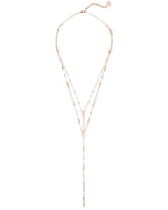 kendra scott adelia y necklace for women, dainty fashion jewelry, 14k rose gold-plated