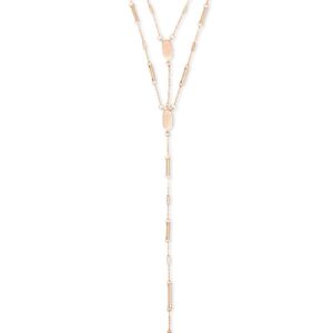 Kendra Scott Adelia Y Necklace for Women, Dainty Fashion Jewelry, 14k Rose Gold-Plated