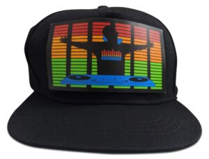 capled flashing led hats – sound activated baseball cap with lights (dj)