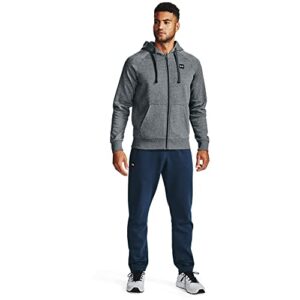 Under Armour Men's UA Rival Fleece Full Zip Hoodie , Pitch Gray Light Heather (012)/Onyx White , XX-Large