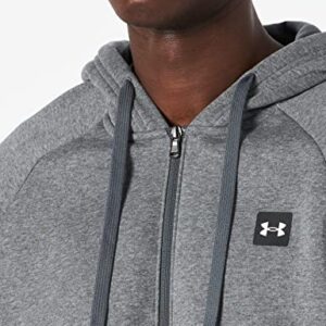 Under Armour Men's UA Rival Fleece Full Zip Hoodie , Pitch Gray Light Heather (012)/Onyx White , XX-Large