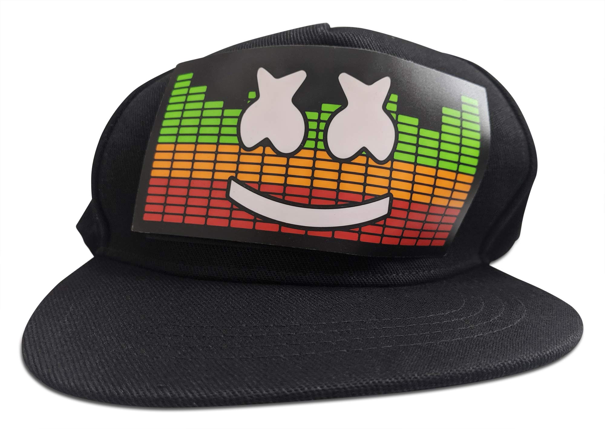 CAPLED Flashing LED Hats – Sound Activated Baseball Cap with Lights (Smiley)