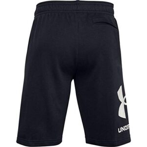 Under Armour Mens Rival Fleece Big Logo Shorts , Black (001)/Onyx White , Small